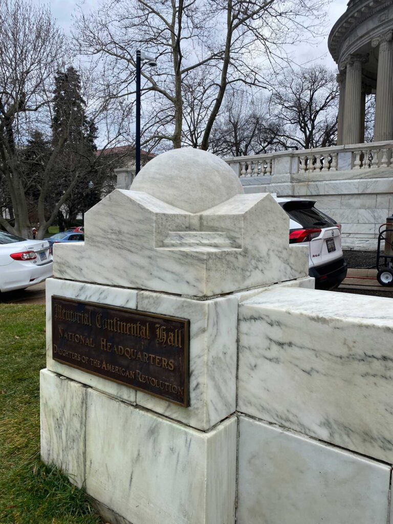leaned finial, awaiting mortar replacement.