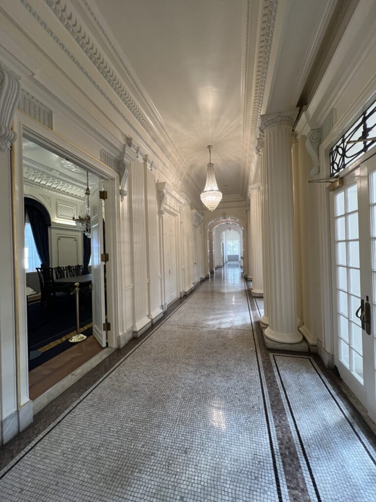 The completed work shows the application of the historic colors.