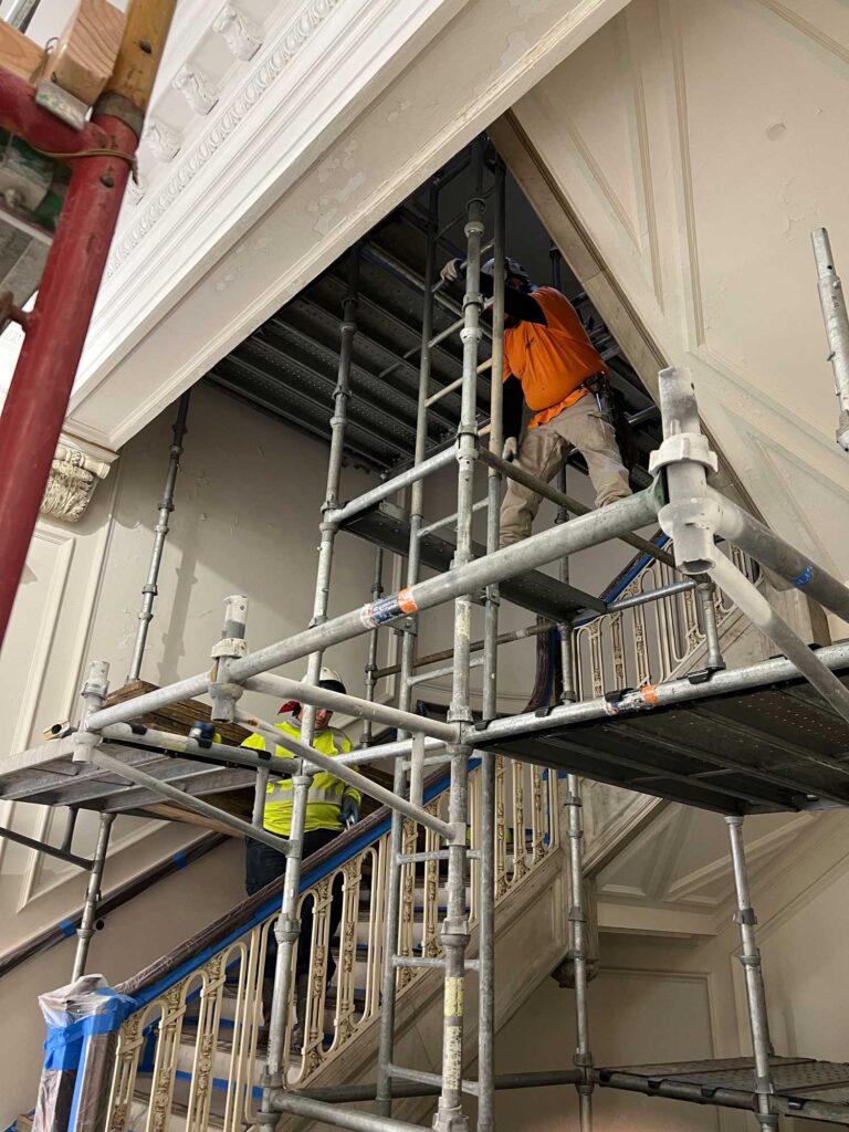 Restoration of the two main staircases was a complicated process.