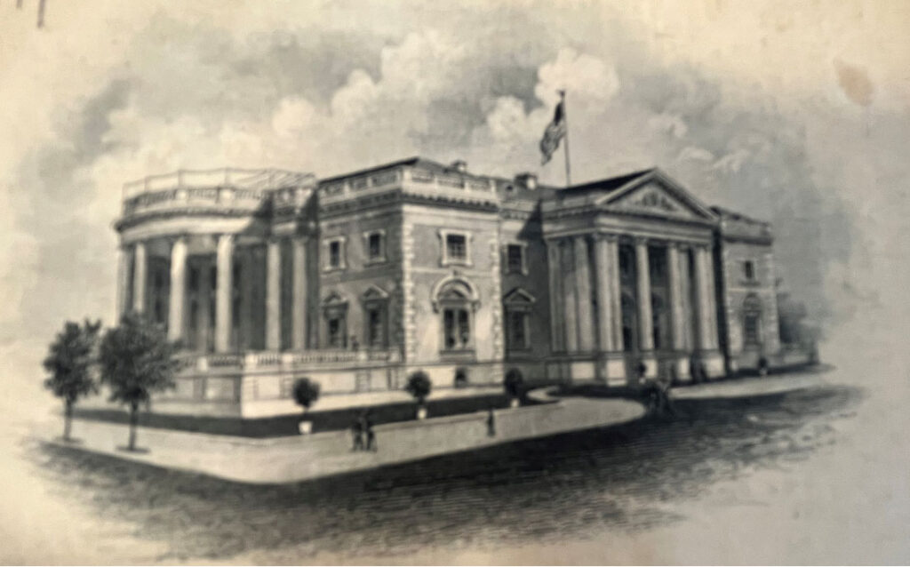 Memorial Continental Hall is located on 17th Street, Facing the President’s Park, Washington, D.C. Artist – John Russ Key.